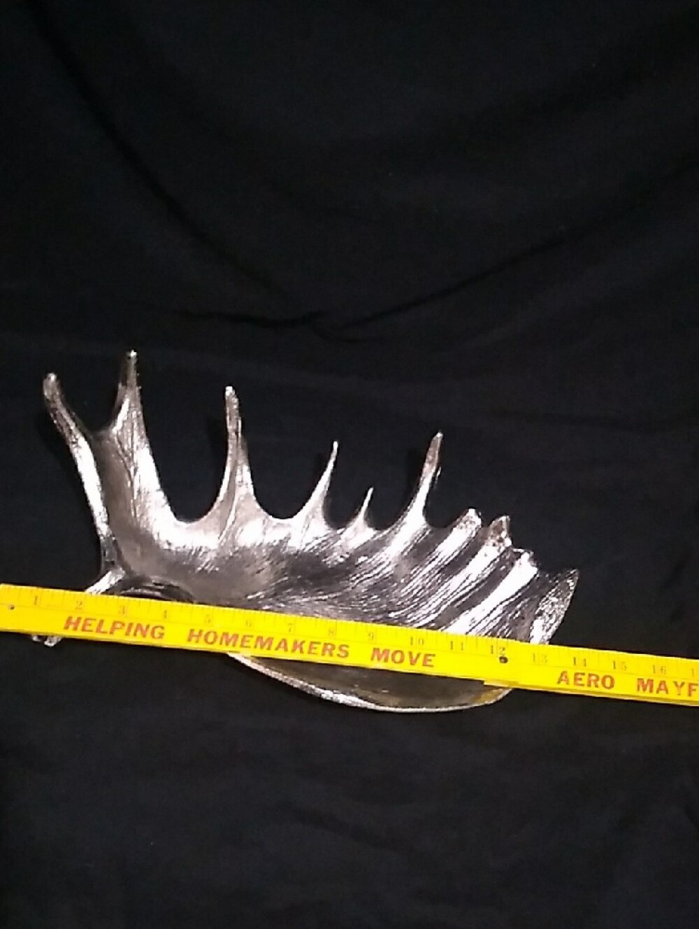 Threshold Silver-finished Cast Aluminum Moose Antler Decorative Bowl (B9) - Picture 5 of 11